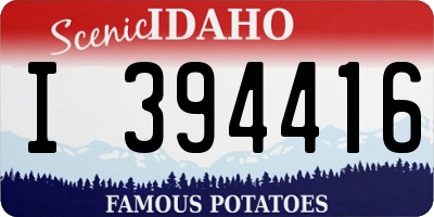 ID license plate I394416
