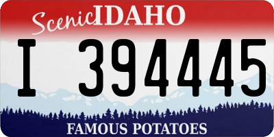 ID license plate I394445