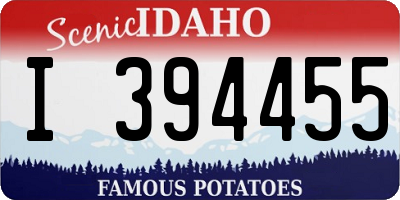 ID license plate I394455
