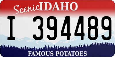 ID license plate I394489