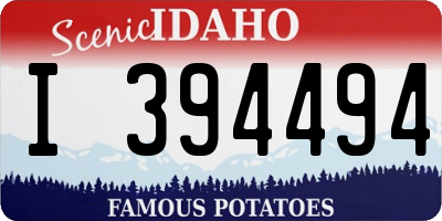 ID license plate I394494