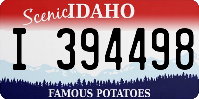 ID license plate I394498