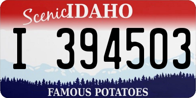ID license plate I394503