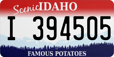 ID license plate I394505