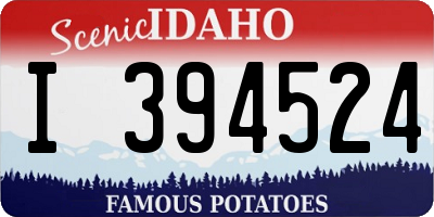 ID license plate I394524