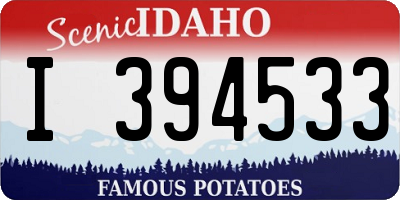 ID license plate I394533