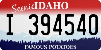ID license plate I394540