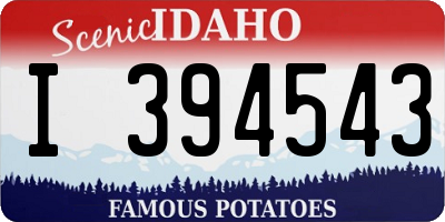 ID license plate I394543