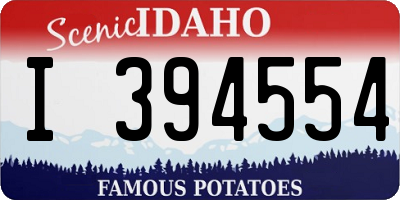 ID license plate I394554