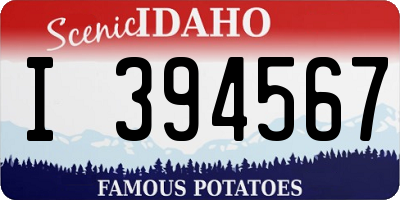 ID license plate I394567