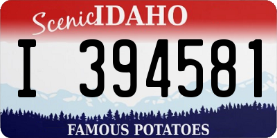 ID license plate I394581