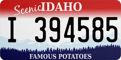 ID license plate I394585