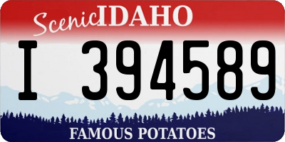 ID license plate I394589