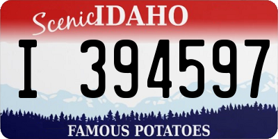 ID license plate I394597