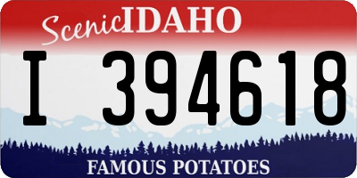 ID license plate I394618
