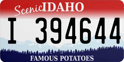 ID license plate I394644