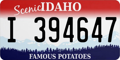 ID license plate I394647