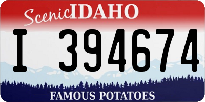 ID license plate I394674