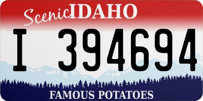 ID license plate I394694