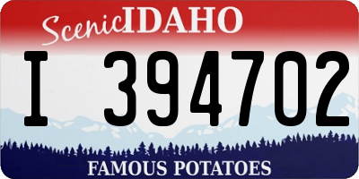 ID license plate I394702