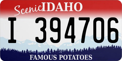 ID license plate I394706