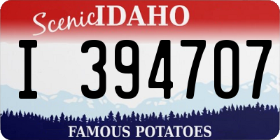 ID license plate I394707