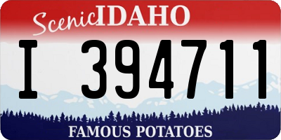 ID license plate I394711