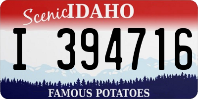 ID license plate I394716