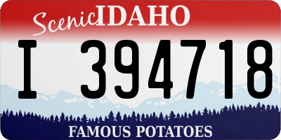 ID license plate I394718