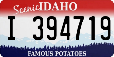 ID license plate I394719