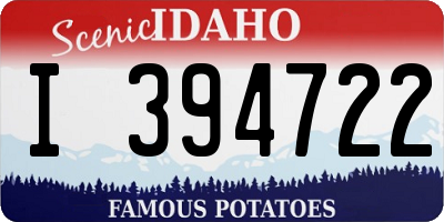 ID license plate I394722