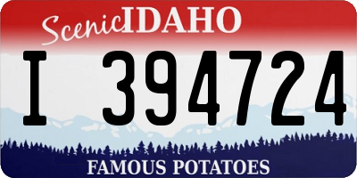 ID license plate I394724