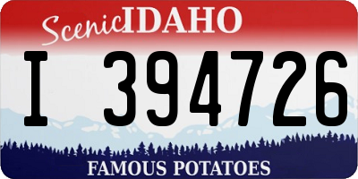 ID license plate I394726