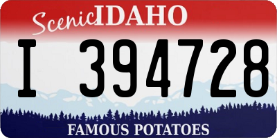 ID license plate I394728