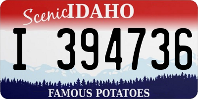 ID license plate I394736