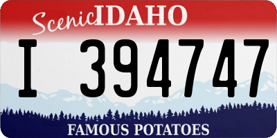 ID license plate I394747
