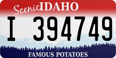 ID license plate I394749