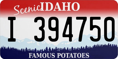 ID license plate I394750