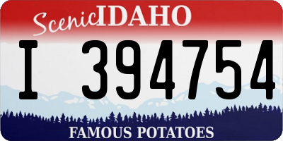 ID license plate I394754