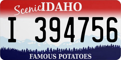 ID license plate I394756