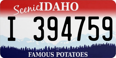 ID license plate I394759