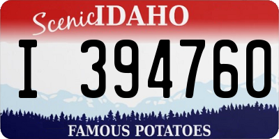 ID license plate I394760