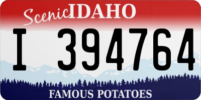 ID license plate I394764