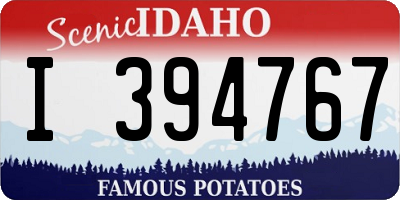 ID license plate I394767
