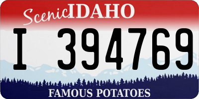 ID license plate I394769