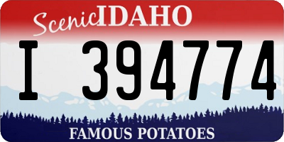 ID license plate I394774