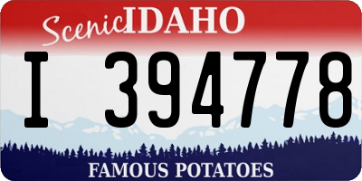 ID license plate I394778