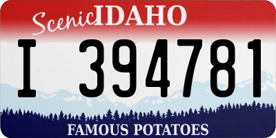 ID license plate I394781