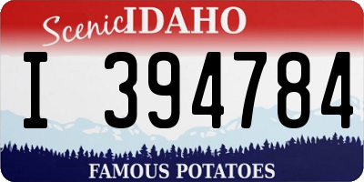 ID license plate I394784