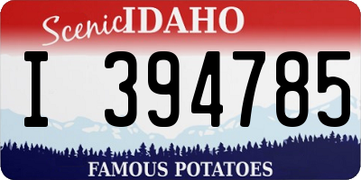 ID license plate I394785